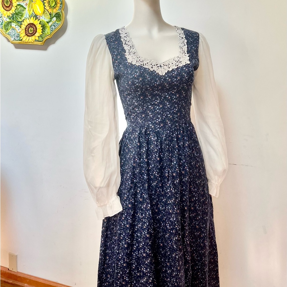 Vintage 1970s Gunne Sax dress -XS